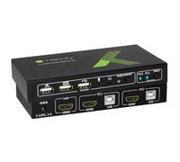 Techly 2x1 USB HDMI KVM Switch 4Kx2K IDATA KVM-HDMI2U commutateur écran, clavier et souris Noir