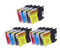 KVMRshn Cartouche d'encre de Rechange Compatible avec LC980BK LC1100BK LC985BK LC990BK Compatible avec DCP-385C 387C DCP-195C 585CW 375CW MFC-990CW 6490CW 490CW 5890CN J615W(3SET)