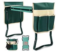 KVR Repose-genoux et siège de jardin améliorés avec coussin épais et élargi, tabouret de jardinage pliable robuste avec 2 poches à outils, cadeau de jardinage pour femme, maman, homme, personnes âgées