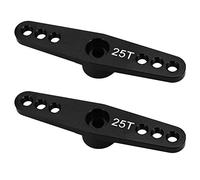 KVSERT 2 x 25T Servomoteur de direction en métal avec accélérateur - Double bras de direction pour Futaba - Noir