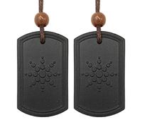 KVSERT 2X Roches Volcaniques Pendentif Collier Anti EMF Radiation Protection Pendentif ÉNergie Scalaire Quantique Science Ions Négatifs