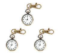 KVSERT 3X Bronze Couleur Horloge A Quartz de Pendentif Rond Montre de Poche Porte-Cles Dame Enfants Horloge