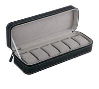 KVSERT Boîte de rangement portable à 6 emplacements pour montres et Noir