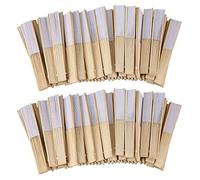 KVSERT Lot de 100 éventails pliables en papier Blanc 21 cm
