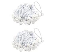 KVSERT Lot de 100 tendeurs élastiques avec boules pour chapiteaux, bannières, mâts de , bâche (blanc)