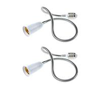 KVSERT Lot de 2 adaptateurs d'extension flexibles pour ampoule E27 vers E27 (blanc, 60 cm)