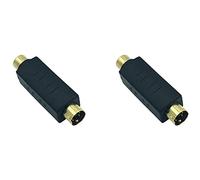 KVSERT Lot de 2 adaptateurs vidéo S-Vidéo mâle vers RCA - Mini DIN 4 broches