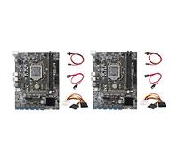 KVSERT Lot de 2 cartes mères B250C avec câble 4 broches vers + câble commutateur + câble 12 PCIE vers USB 3.0 GPU Slot LGA1151 DDR4