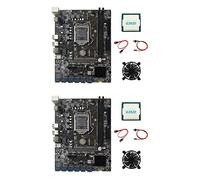 KVSERT Lot de 2 cartes mères B250C BTC avec processeur G3920 ou G3930 CPU + ventilateur + câble + câble commutateur 12 x PCIE vers USB 3.0 GPU