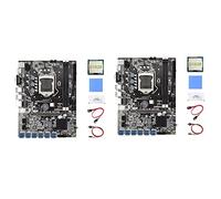 KVSERT Lot de 2 cartes mères B75 ETH pour minage 12 PCIE vers USB + G1620 CPU + câble de commutation + câble SATA + graisse thermique + carte mère
