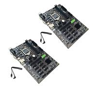 KVSERT Lot de 2 cartes mères BTC B250 avec câble LGA 1151 12 emplacements pour carte graphique DDR4 USB 3.0 SATA3.0 Low