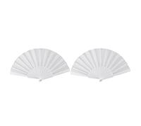 KVSERT Lot de 2 éventails pliables en plastique pour et femme Blanc