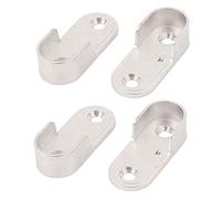 KVSERT Lot de 2 paires de supports ovales pour tringle de penderie Argenté