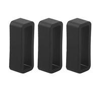 KVSERT Lot de 3 anneaux de retenue de bracelet de montre en caoutchouc Noir 22 mm, Noir