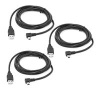 KVSERT Lot de 3 câbles de données mini USB type B 5 broches mâles coudés à 90 degrés vers USB 2.0 mâle Noir 1,8 m