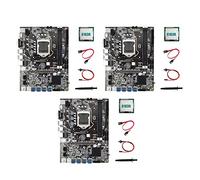 KVSERT Lot de 3 cartes mères B75 ETH Mining 8XPCIE vers USB + G1630 CPU + graisse thermique + câble + câble de commutation LGA1155