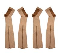 KVSERT Lot de 4 bas de compression en nylon avec fermeture éclair pour éviter les varices Taille XXL