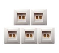 KVSERT Lot de 5 prises murales avec 2 prises et haut-parleur Blanc