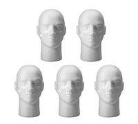 KVSERT Lot de 5 têtes de mannequin et femme en mousse de polystyrène