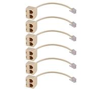 KVSERT Lot de 6 adaptateurs répartiteurs RJ11 6P4C 2 voies Beige