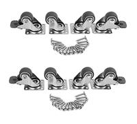 KVSERT Lot de 8 roulettes pivotantes à profil de 2,5 cm en caoutchouc souple (4 avec freins et 4 )