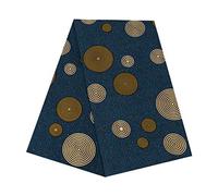 KVSERT Pagne Africain Tissu Africain Wax en Polyester Ciré pour Robe de Fête 6 m