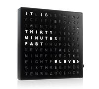 KVTUYC Horloge électronique de Mots, Horloge électronique de Bureau, Heure d'affichage du Texte Lumineux, opération Facile, Convient au Bureau la Chambre à Coucher du Salon(Black)