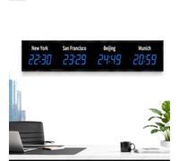 KVTUYC Horloge Mondiale LED 3/4 fuseaux horaires, Heure modifiable