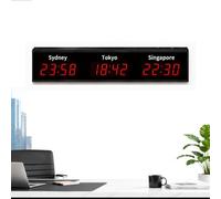 KVTUYC Horloge Mondiale LED 3/4 fuseaux horaires, Heure modifiable