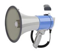 KVTUYC Megáfono, Bullhorn, Megaphone de Mano portátil, altavoz de altavoz portátil de potencia de 50W, altavoz grabable Gran volumen, guía al Aire Libre Bullhorn, Para animadoras(Blue,with Battery)