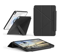 KVTVOU Étui pour iPad Air 11" M4/M3/M2, iPad Air 5e/4e Gen 10.9, Noir | Panneau arrière magnétique amovible à 360°, support multi-angle en forme de Y, coque transparente résistante aux chocs