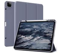 KVTVOU Étui pour iPad Pro 11" 4ème/3ème/2ème génération (2022/2021/2020) avec porte-stylo, support à rabat fin et couverture arrière en TPU souple, fonction veille/sommeil automatique, violet
