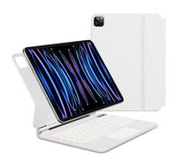 KVTVOU Magic Keyboard pour iPad Pro 11" 4ème/3ème/2ème génération 2022/2021/2020 avec trackpad, support magnétique, clavier QWERTZ Bluetooth pour iPad Pro 11, blanc