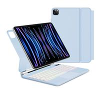 KVTVOU Magic Keyboard pour iPad Pro 11" 4ème/3ème/2ème génération 2022/2021/2020 avec trackpad, support magnétique, clavier QWERTZ Bluetooth pour iPad Pro 11, bleu