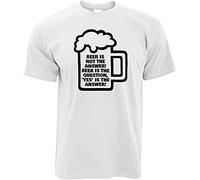 KVXSQLH HAODI Beer is Not The Answer t T-Shirts à Manches Courtes Damen kurzarms Yes is1(X-Large)