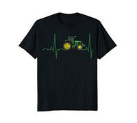 KVXSQLH Tractor Heartbeathirt - Best T-Shirt for Farmers Men's Cotton T-Shirt(X-Large)
