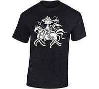 KVXSQLH TRK Sleipnir Odin&RsquoS Horse T-Shirt Norse Mythology Viking Pagan KBTCER Black(Small)