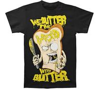 KVXSQLH We Butter The Bread with Butter Men's Slice T Shirt Black(X-Large)