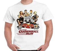 KVXSQLH YoGos The Cannonball Run 80s Comedy Movie Poster Vintage Retro T Shirt(Medium)