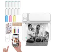 Kvynzz Imprimante Photo Portable, Mini Imprimante Photo Instantané sans Fil, Imprimante Thermique sans Fil BT Imprimante Mobile imprimante Bluetooth et WiFi, pour Notes d'étude, mémo (Vert)
