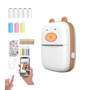 Kvynzz Mini imprimante d'autocollants,imprimante d'autocollants Thermique Portable,imprimante de Poche Bluetooth sans Encre Compatible avec iOS et Android,imprimante sans Encre avec Papier (Orange)