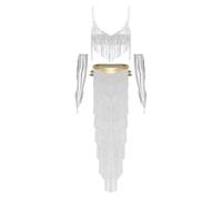 Kvysinly Adulte Belly Danse Outfit Ensemble De Costume Indien Dance Cosplay Argent 3XL