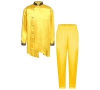 Kvysinly Enfant Garçon Costume Traditionnelle Indien 2 Pièces Chemise Kurta et Pantalon Costume Ethniques Soirée Fête Or 5-6 ans