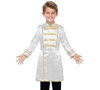 Kvysinly Enfant Garçon Uniforme de Prince Veste Garde Royal Manteau À Manches Longues Tenue Parade Cérémonie Halloween Blanc 9-10 ans