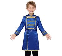 Kvysinly Enfant Garçon Uniforme de Prince Veste Garde Royal Manteau À Manches Longues Tenue Parade Cérémonie Halloween Bleu royal 7-8 ans