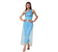 Kvysinly Femme Déguisement Princesse Arabe Combinaison Arabian Princess Tulle Costume Oriental Belly Dance Carnaval Halloween Bleu ciel XL