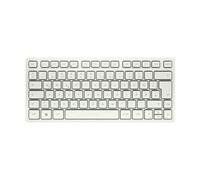CHERRY KW 7100 MINI BT, Clavier compact multi-appareils avec trois canaux Bluetooth, Disposition allemande (QWERTZ), Design plat, étui de transport inclus, Milk White
