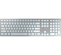 Kw 9100 Slim For Mac, Clavier Sans Fil Mac, Disposition Us (Qwerty), Connexion Bluetooth Ou 2,4 Ghz, Touches Plates, Rechargeable, Blanc Argenté