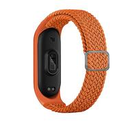 KW Tiggo Bracelet Compatible avec Xiaomi Mi Band 6,Nylon Braided Stretch Solo Loop Bracelets Montre,Silicone Bande Sport Remplacement Sangle pour Xiaomi Mi Band 6 5 4 3 Watch Accessories (Orange)