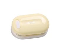 KW-triO 3-Hole Paper Punch Handheld Mini Loose Leaf Paper Puncher Support 5.5mm Aperture 5 Sheet Capacity for Notebook Scrapbook Diary Planner Calendars Agenda Greeting Card DIY (Yellow)